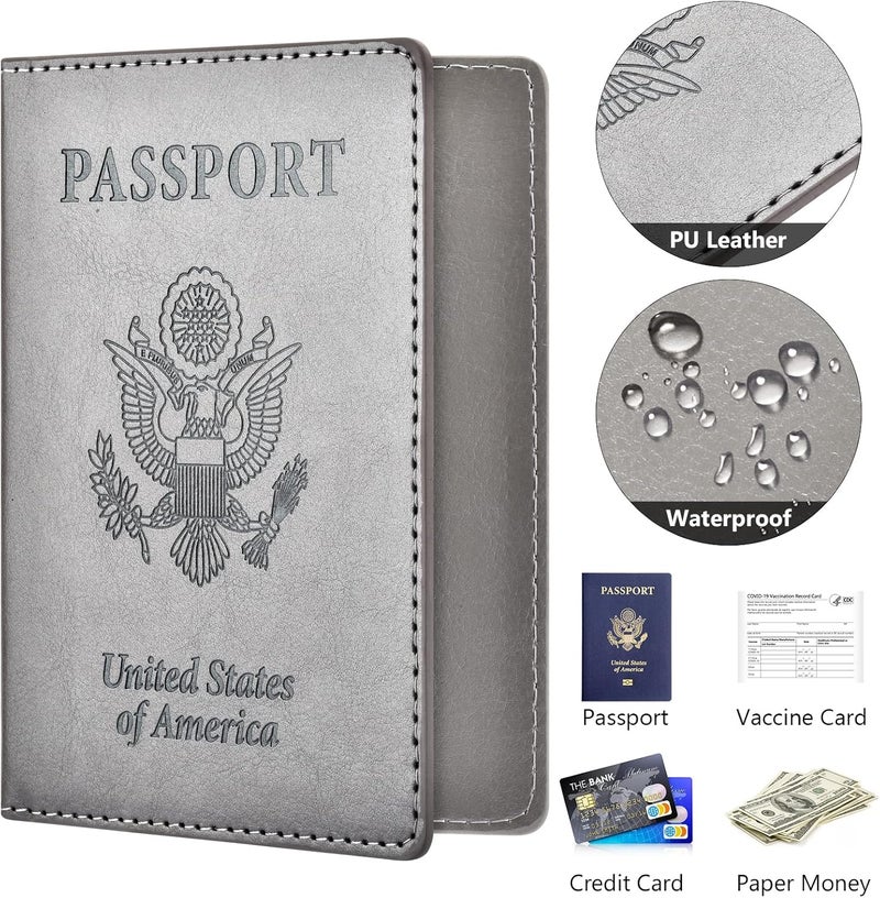 Eoehro Passport Holder for Travel Essentials-2Pack, Passport Wallet Cover Case for Travel Must Haves Accessories,Passport Book Holders for Women and Men - Image 3